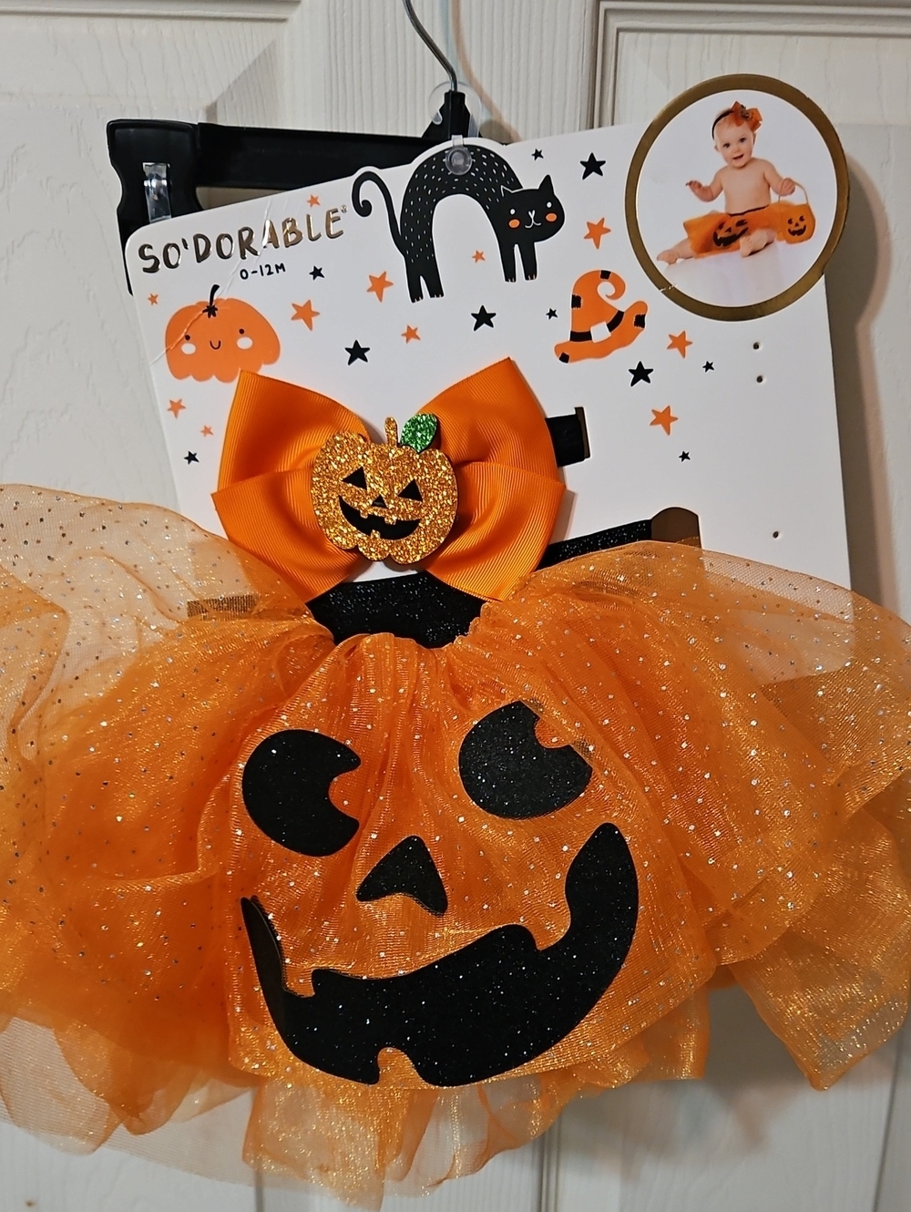 So'Dorable Orange Pumpkin Tutu Costume with Bow